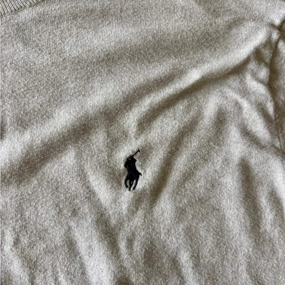 Polo by Ralph Lauren Light Gray Crewneck Sweater with Embroidered Pony - Medium